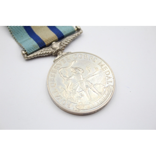 208 - ER.II Royal Observer Corps Medal Named Observer F. C. Fison