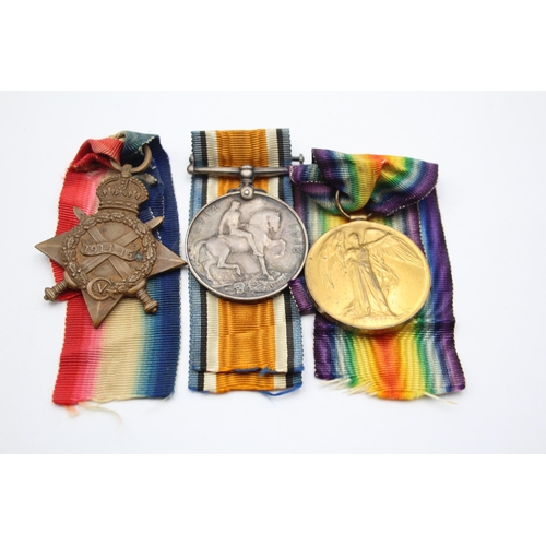 216 - WW1 1914-15 Star Trio & Original Ribbons Named S-5499 Pte E. G. Mears, Seaforth