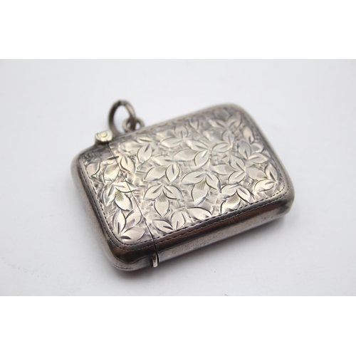 233 - Antique Hallmarked 1912 Birmingham STERLING SILVER Vesta / Match Case (25g)