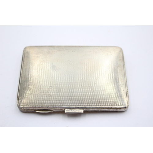 235 - Vintage 1932 Birmingham STERLING SILVER Guilloche Enamel Cigarette Case (75g)