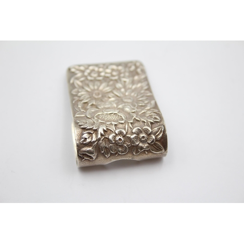 241 - Vintage Stamped .925 STERLING SILVER American S.Kirk & Son Floral Money Clip 17g