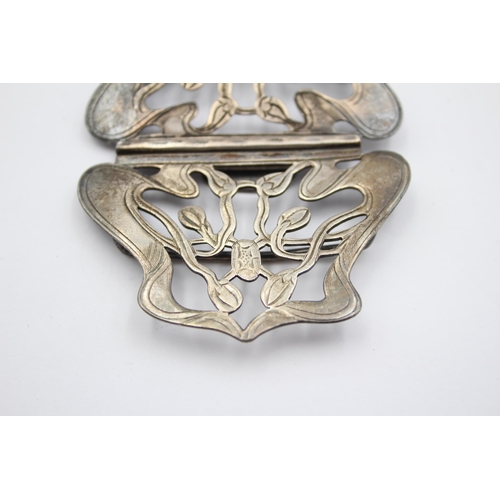 244 - Antique Art Nouveau 1905 Birmingham STERLING SILVER Ladies Belt Buckle (28g)