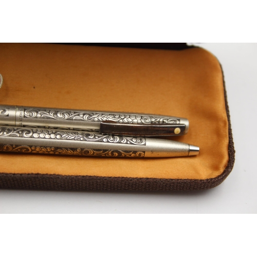 252 - Vintage SHEAFFER .925 STERLING SILVER Ballpoint Pen & Pencil Writing Boxed 41g