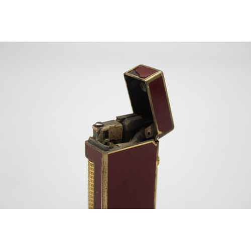 261 - Vintage DUNHILL Gold Plate & Burgundy Lacquer Cigarette Lighter (70g)