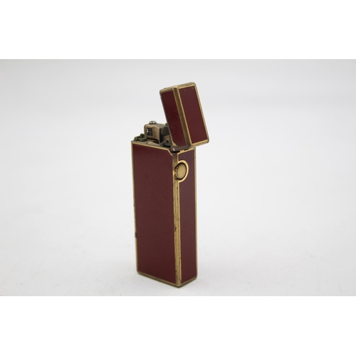 261 - Vintage DUNHILL Gold Plate & Burgundy Lacquer Cigarette Lighter (70g)