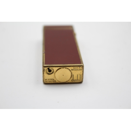 261 - Vintage DUNHILL Gold Plate & Burgundy Lacquer Cigarette Lighter (70g)