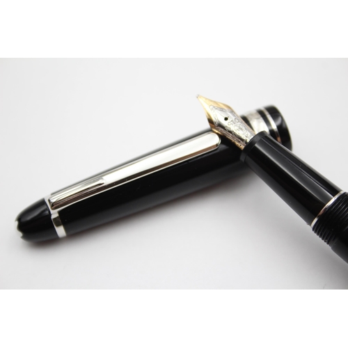 269 - MONTBLANC Meisterstuck Black FOUNTAIN PEN w/ 14ct White Gold Nib WRITING