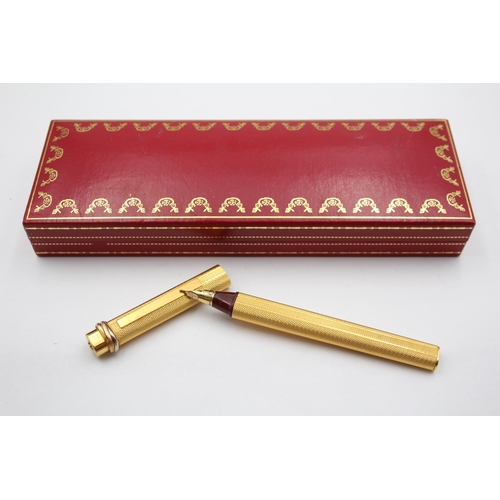 271 - Vintage CARTIER Gold Plated FOUNTAIN PEN w/14ct Gold Nib WRITING