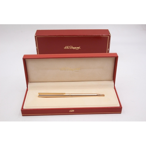 278 - S.T DUPONT Gold Plated Ballpoint Pen / Biro WRITING In Original Box (26g)