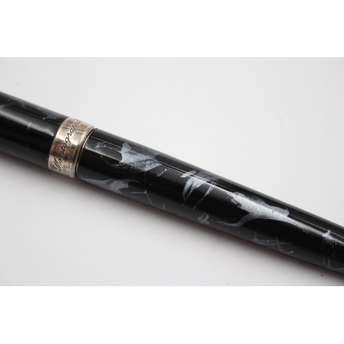 279 - MONTEGRAPPA Black Laquer Ballpoint Pen w/ .925 STERLING SILVER Band (38g)