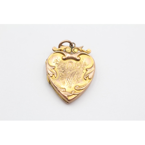 45 - 9ct Back & Front Gold Antique Ornate Heart Locket (4.6g)