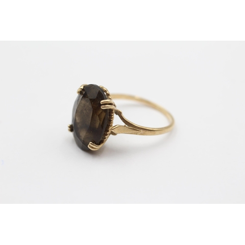 79 - 9ct Gold Vintage Smoky Quartz Cocktail Ring (3.3g) size P