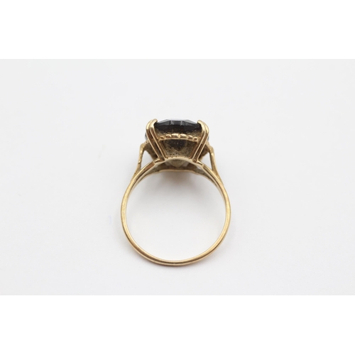 79 - 9ct Gold Vintage Smoky Quartz Cocktail Ring (3.3g) size P