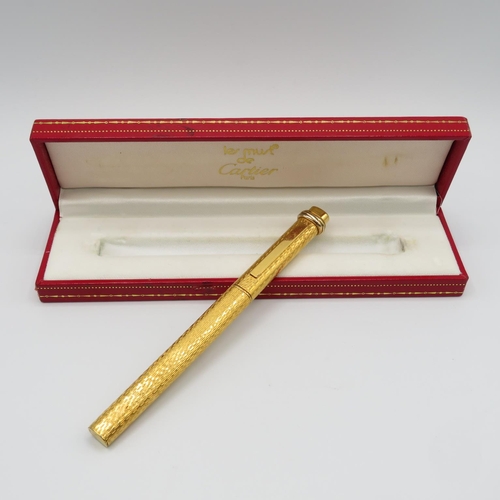 286 - Vintage CARTIER Gold Plated Ballpoint Pen / Biro In Original Box (25g)