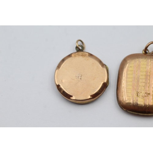 10 - 3 X 9ct Back & Front Gold Antique Etched Lockets (10.6g)