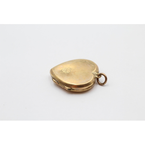 12 - 3 X 9ct Back & Front Gold Vintage Etched Heart Lockets (10.9g)