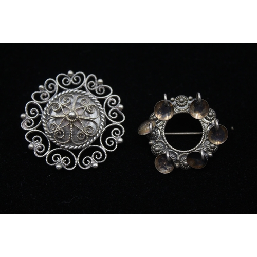 173 - Two Scandinavian Silver Traditional Brooches (13g)