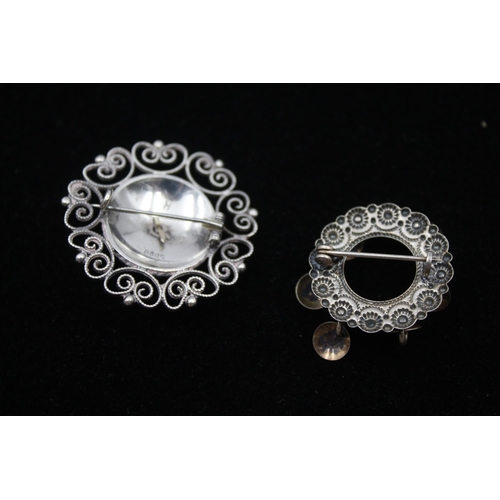 173 - Two Scandinavian Silver Traditional Brooches (13g)