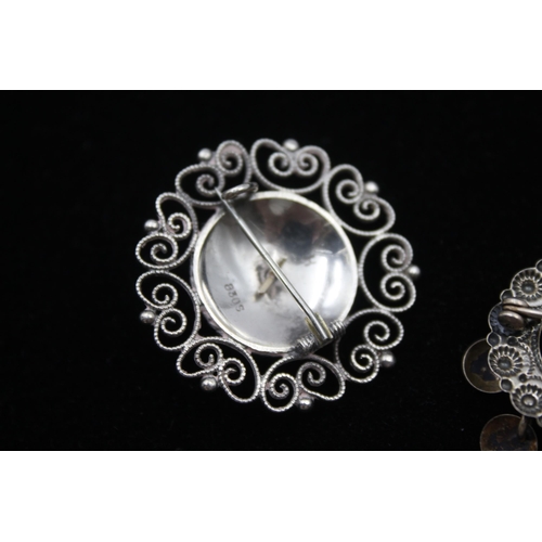 173 - Two Scandinavian Silver Traditional Brooches (13g)