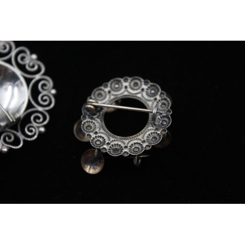 173 - Two Scandinavian Silver Traditional Brooches (13g)