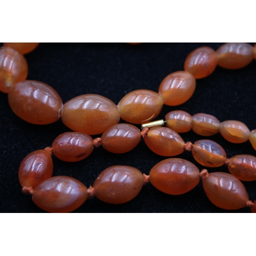 177 - Two Antique Carnelian Bead Necklaces (133g)