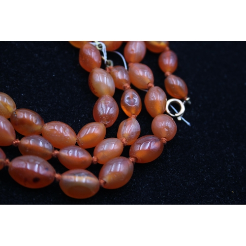 177 - Two Antique Carnelian Bead Necklaces (133g)