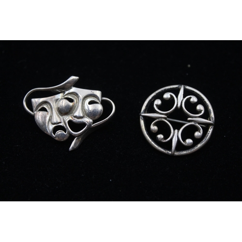 188 - Two Silver Brooches By Ola Gorie (16g)