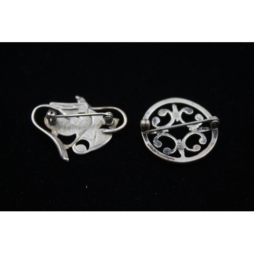 188 - Two Silver Brooches By Ola Gorie (16g)