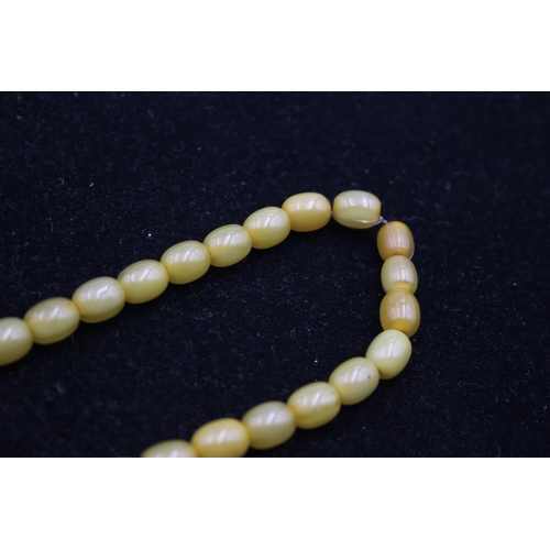 199 - A Single Strand Applejuice Bakelite Bead Necklace (63g)