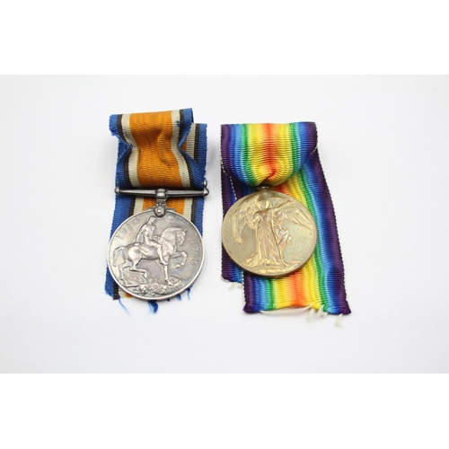 209 - WW1 Medal Pair & Original Ribbons Named 64258 Pte G. Oliver Machine Gun Corps