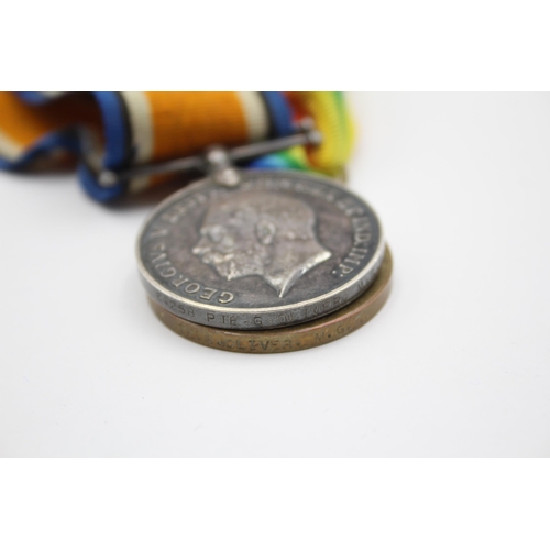 209 - WW1 Medal Pair & Original Ribbons Named 64258 Pte G. Oliver Machine Gun Corps