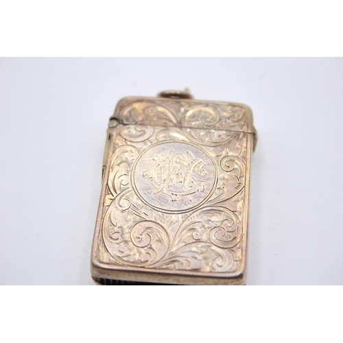 229 - Antique Victorian Hallmarked 1898 Birmingham STERLING SILVER Vesta Case (26g)