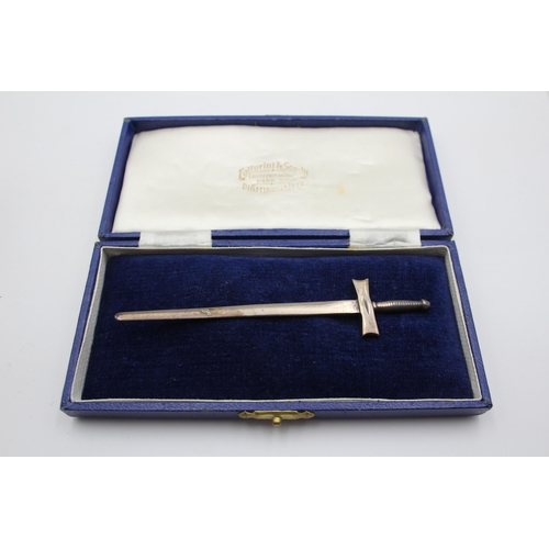 231 - Hallmarked 2000 Millennium STERLING SILVER Novelty Sword Letter Opener (15g)