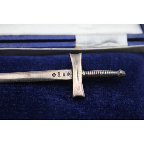 231 - Hallmarked 2000 Millennium STERLING SILVER Novelty Sword Letter Opener (15g)