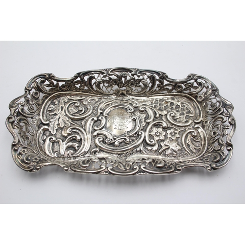 241 - Antique Victorian 1900 Birmingham STERLING SILVER Vanity Tray / Dish (68g)