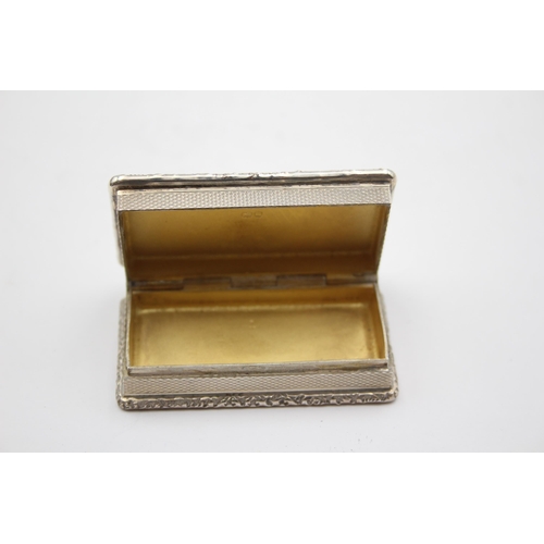 252 - Vintage Hallmarked 1989 Birmingham STERLING Silver Snuff Box In Fitted Box (56g)