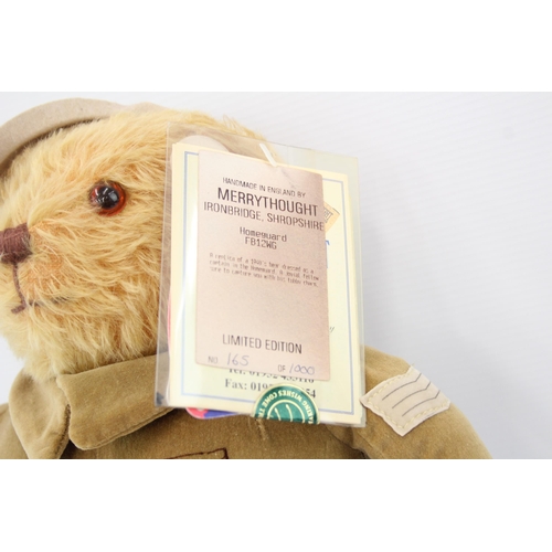 268 - Vintage MERRYTHOUGHT Mohair Limited Edition Homeguard FB12WG BEAR #165/1000