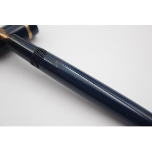 269 - Vintage PARKER Victory Navy FOUNTAIN PEN w/ 14ct Gold Nib WRITING