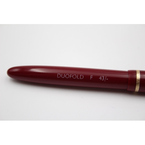 271 - CHALK MARKED Vintage PARKER Duofold Burgundy FOUNTAIN PEN w/ 14ct Nib