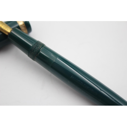 272 - Vintage PARKER Duofold Green FOUNTAIN PEN w/ 14ct Gold Nib WRITING