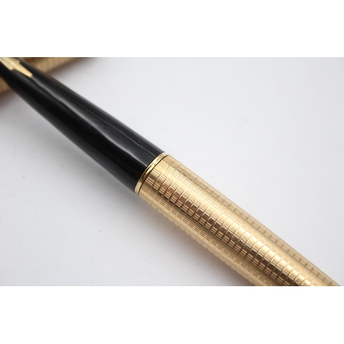 279 - Vintage PARKER 61 Gold Plated FOUNTAIN PEN w/ Gold Plate Nib WRITING (24g)