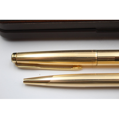 285 - Vintage PARKER 50 Falcon Gold Plated FOUNTAIN PEN w/ Gold Plate Nib, Ballpoint