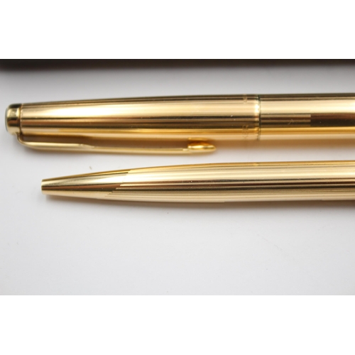 285 - Vintage PARKER 50 Falcon Gold Plated FOUNTAIN PEN w/ Gold Plate Nib, Ballpoint