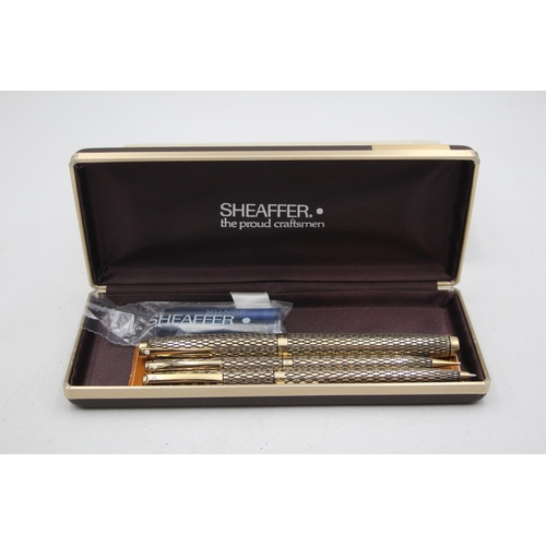 296 - Vintage SHEAFFER Imperial Gold Plated FOUNTAIN PEN w 14ct Nib, Ballpoint, Pencil