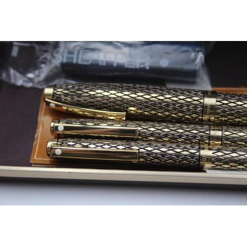 296 - Vintage SHEAFFER Imperial Gold Plated FOUNTAIN PEN w 14ct Nib, Ballpoint, Pencil