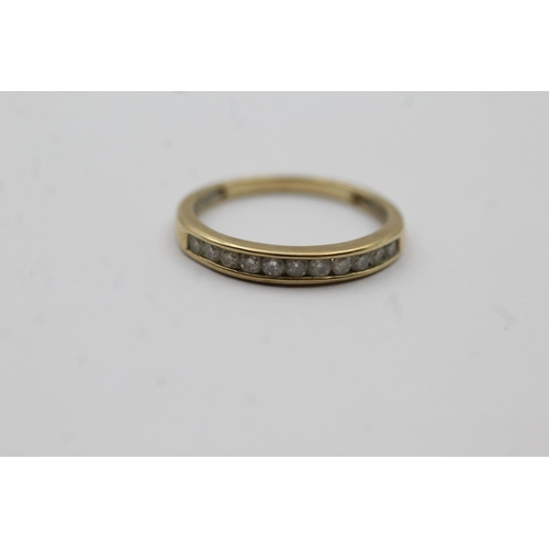 83 - 9ct Gold Diamond Channel Set Half Eternity Ring (1.6g) size N