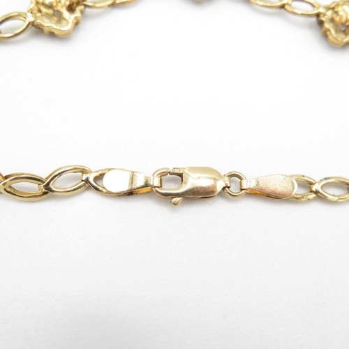 110 - 9ct gold and diamond bracelet 18cm long  4.1g