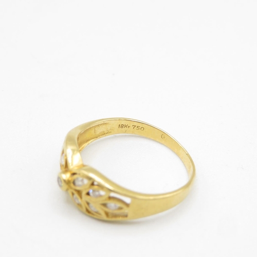 137 - 18ct gold and diamond ring size N  2.9g