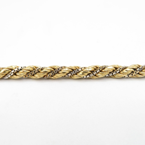 141 - 18ct gold Bi-Colour twist rope bracelet 20cm long  11.9g