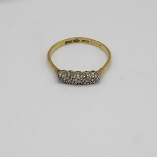 142 - 18ct gold and diamond ring size Q  2.4g